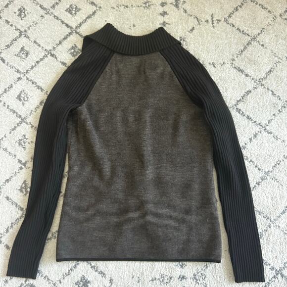 Coldwater Creek Classic Women's Brown 1 button short length sweater wool blend - Picture 2 of 7